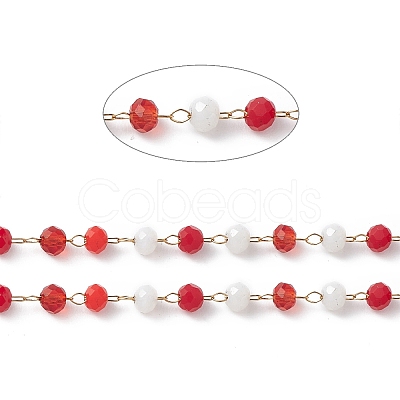 Handmade Glass Beaded Chains CHS-P016-46G-08-1