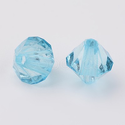 Faceted Bicone Transparent Acrylic Beads LS-DBB6mm-87-1