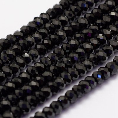 Natural Black Spinel Beads Beads Strands G-F460-19-1