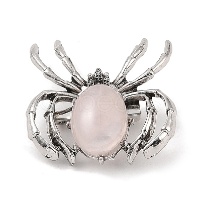 Natural Rose Quartz Brooches G-A224-01AS-12-1