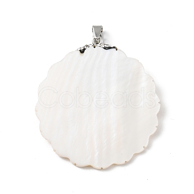 Natural White Shell Pendants BSHE-C004-05-1