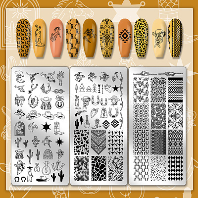 Stainless Steel DIY Nail Art Templates MRMJ-WH0092-080-1