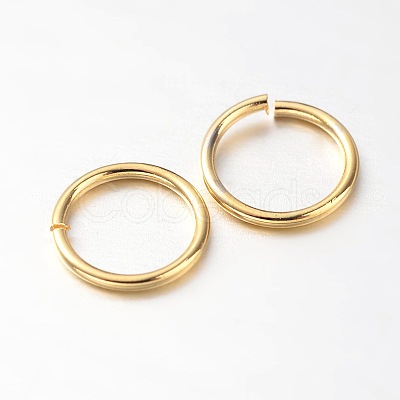 Eco-Friendly PVD Vacuum Plating & Long-Lasting Plated Brass Open Jump Rings X-KK-E663-7mm-G-1