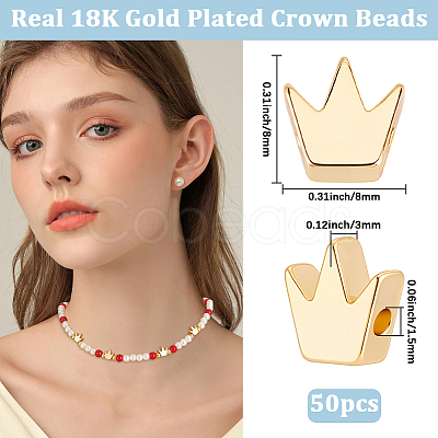 50Pcs Brass Beads KK-BBC0027-41A-1