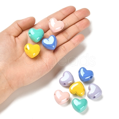 10Pcs 5 Colors Opaque Acrylic European Beads MACR-YW0002-05-1