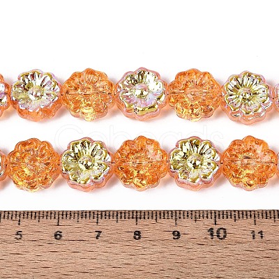 Electroplate Transparent Glass Beads Strands EGLA-N055-01G-1