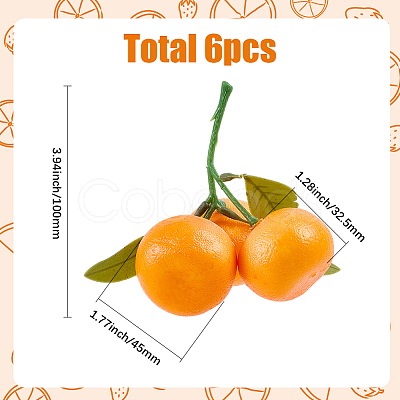 6Pcs Foam Simulated Orange Model AJEW-SP0003-61-1
