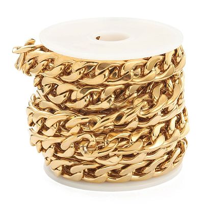 PVD Vacuum Plating 304 Stainless Steel Cuban Link Chains STAS-B020-07G-1