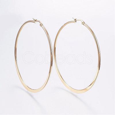 304 Stainless Steel Big Hoop Earrings EJEW-F105-13G-1