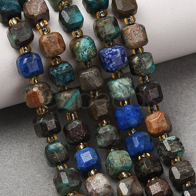 Natural Chrysocolla and Lapis Lazuli Beads Strands GG-CBAC972-A09-01-1