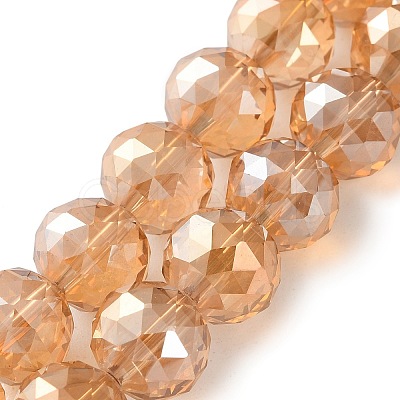 Transparent Electroplate Glass Beads Strands EGLA-N002-34D-F01-1