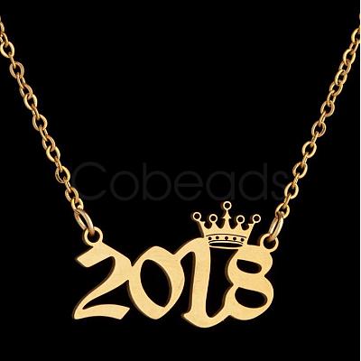 Crown Birth Year 201 Stainless Steel Pendant Necklaces for Women FS-WG4E8F2-39-1