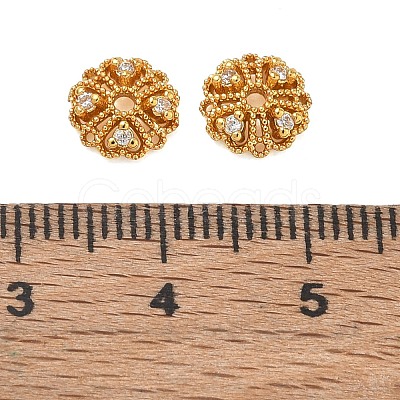 Brass Micro Pave Cubic Zirconia Bead Caps CU-CBA6E4E-07G-1