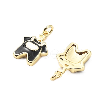Brass Enamel Charms KK-L237-026G-1