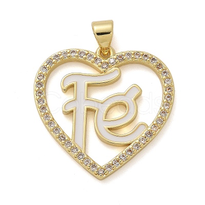 Brass Micro Pave Cubic Zirconia Pendants KK-M319-04G-1