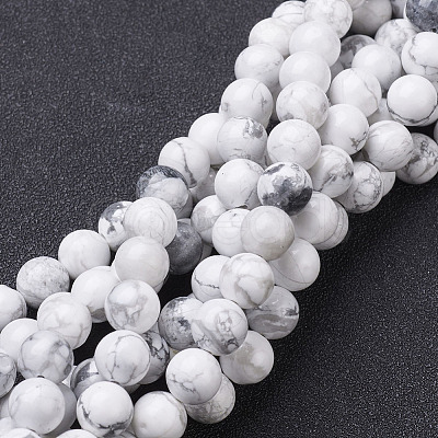 Natural Howlite Bead Strands G-G735-66-6mm-1