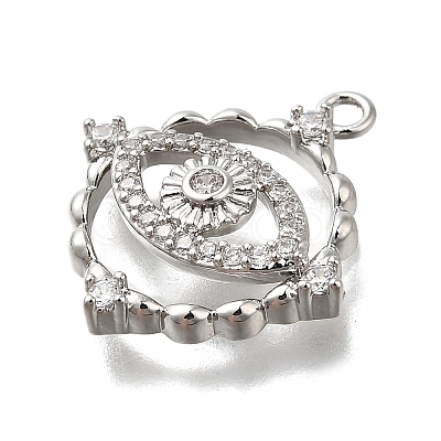 Brass Micro Pave Cubic Zirconia Pendants KK-Q048-23P-1
