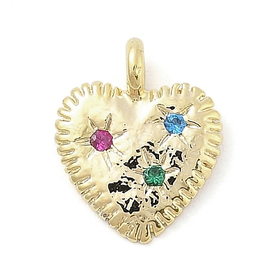 Brass Micro Pave Cubic Zirconia Charms KK-S514-04A-G-1