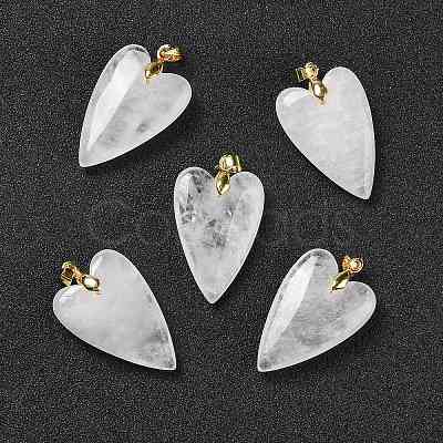 Natural Quartz Crystal Pendants X-G-E570-01G-12-1