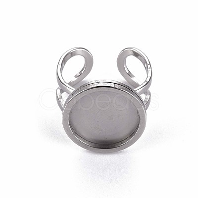 Non-Tarnish 201 Stainless Steel Cuff Pad Ring Settings X-STAS-S080-040C-P-1