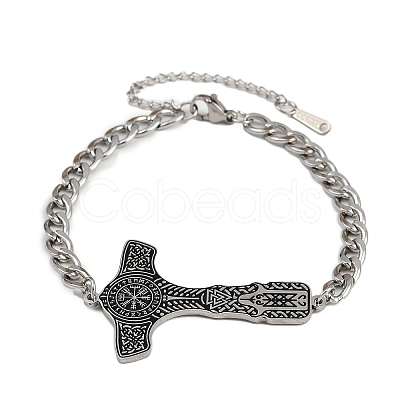 304 Stainless Steel Enamel Link Bracelets BJEW-P356-01A-P-1
