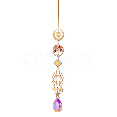 Glass Teardrop Hanging Suncatcher Prism Ornament PW-WG88031-03-1