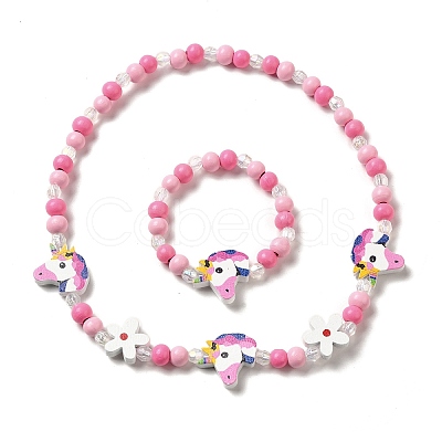 Maple Wood & Acrylic Jewelry Set SJEW-C003-02S-1