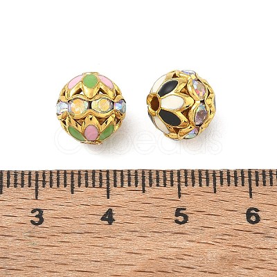 Brass Enamel Beads KK-CBA18B7-01G-1