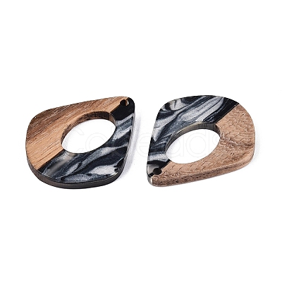 16Pcs 8 Styles Opaque Resin & Walnut Wood Pendants RESI-N053-05-1