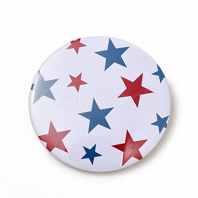 Independence Day Flat Round Tinplate Badge Pins JEWB-G021-01E-1