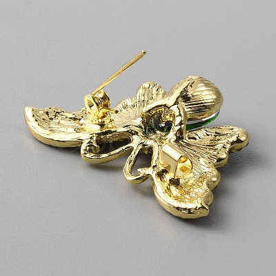 Rhinestone Butterfly Brooch Pin JEWB-WH0028-14KCG-1