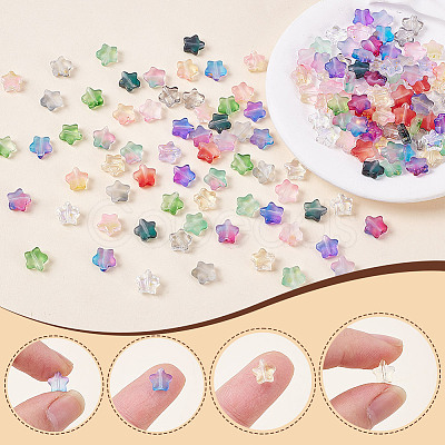160Pcs 16 Colors Frosted Glass Beads GLAA-AR0001-80-1