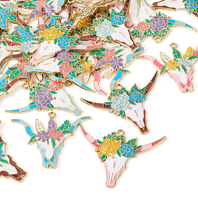 24Pcs 6 Styles Alloy Enamel Pendants ENAM-TA0002-51-1