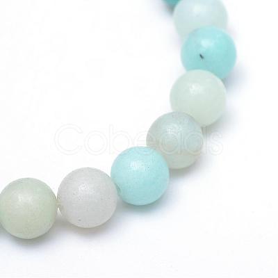 Round Natural Grade A Amazonite Bead Strands G-R345-6mm-16-1