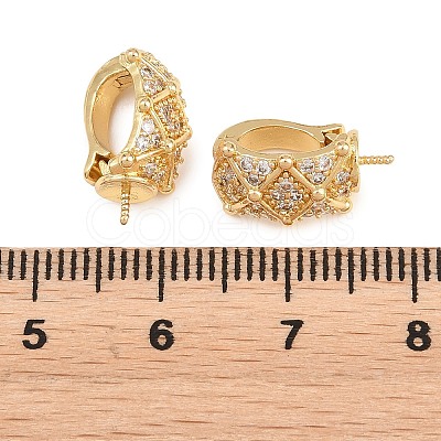 Brass Micro Pave Cubic Zirconia Peg Bails KK-C075-46G-1