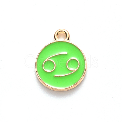 Alloy Enamel Pendants X-ENAM-S124-01B-06D-1