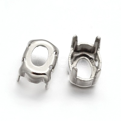 Oval Brass Sew on Prong Settings KK-N0084-A09-6x8-1