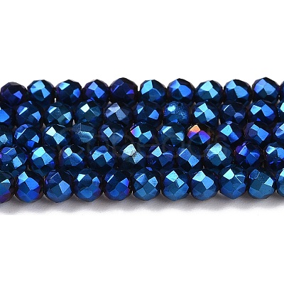 Electroplate Glass Beads Strands GLAA-H021-01B-FP03-1
