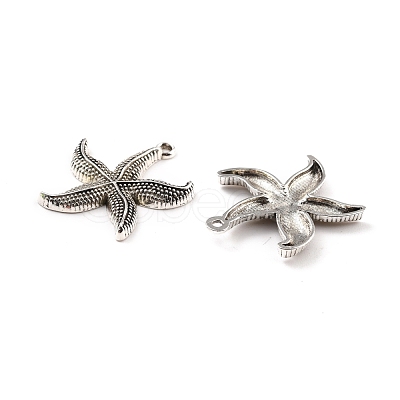 Tibetan Style Alloy Starfish/Sea Stars Pendants TIBEP-Q041-119AS-NR-1