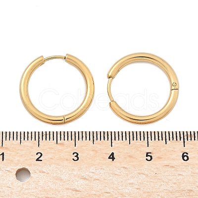 Ion Plating(IP) 304 Stainless Steel Huggie Hoop Earrings EJEW-F111B-21mm-G-1