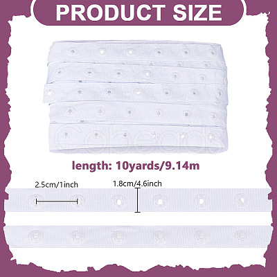 10 Yards Plastic Snap Button Tape FIND-HY0004-79A-1