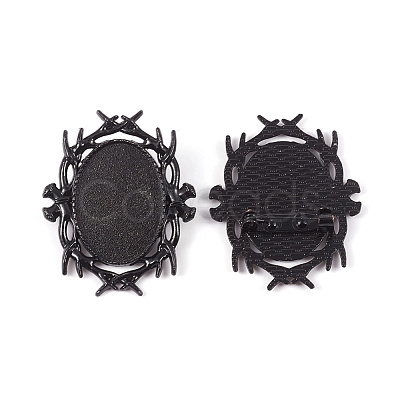 Zinc Alloy Brooch Findings PALLOY-WH0066-23B-1