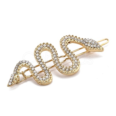 Alloy Rhinestone Hair Barrettes PHAR-B085-02G-1