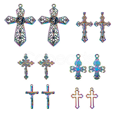 12Pcs 6 Styles Plated Alloy Pendants FIND-TA0001-44-1
