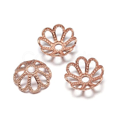 Multi-Petal Brass Fancy Bead Caps LS-KK-E711-045RG-NR-1