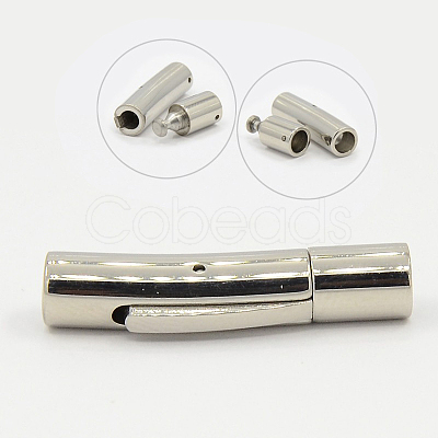 Tarnish Resistant 304 Stainless Steel Bayonet Clasps STAS-D032-1