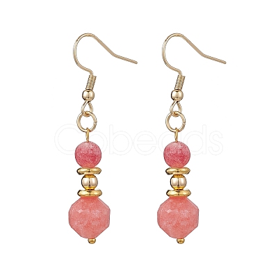 Natural Rhodochrosite Dangle Earrings EJEW-JE06631-02-1