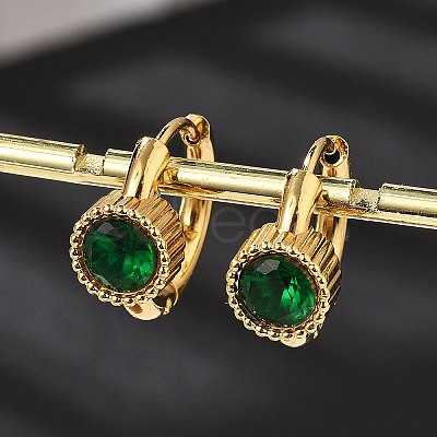 304 Stainless Steel Flat Round Hoop Earrings EJEW-P309-02G-1