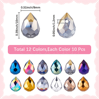 120Pcs 12 Colors Electroplate Glass Beads EGLA-SC0001-62-1