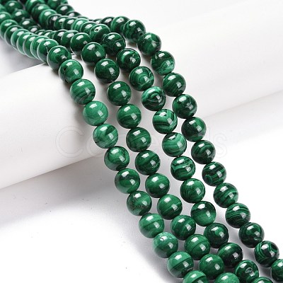 Natural Malachite Bead Strands G-O152-47-8mm-A-1